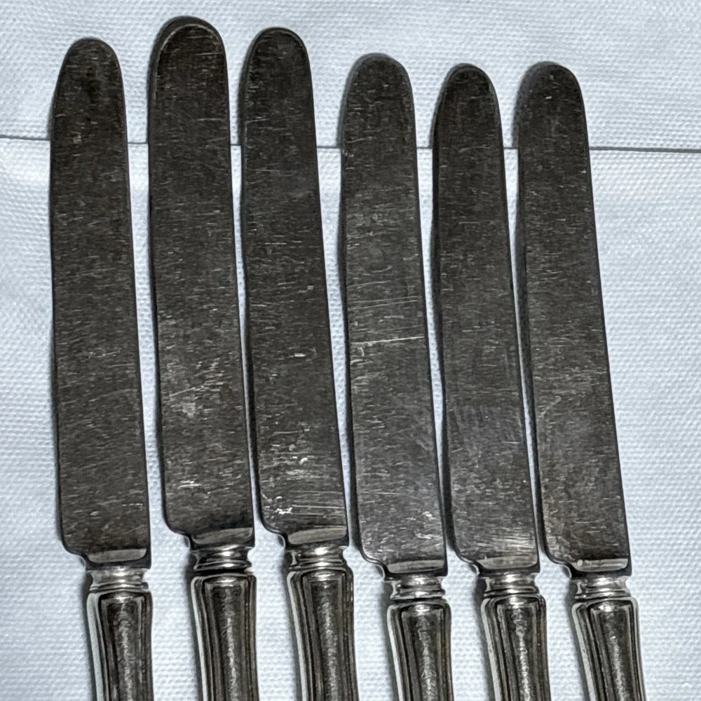 6 Louis XVI Atq Oneida Community Plate Silver Plated Dinner Knifes No Monogram